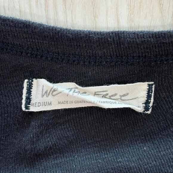 We The Free One Shoulder Knit Tank Top Black Medium Cotton Concert Festival C30 - Picture 5 of 5